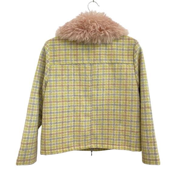 Urban Outfitters Kimchi Blue Mikey Faux Fur Trim Checked Jacket - Picture 6 of 10